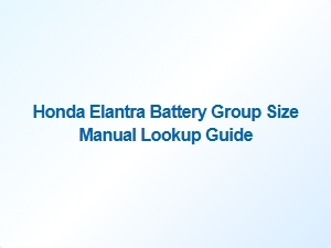Honda Elantra Battery Group Size by Model Year Guide